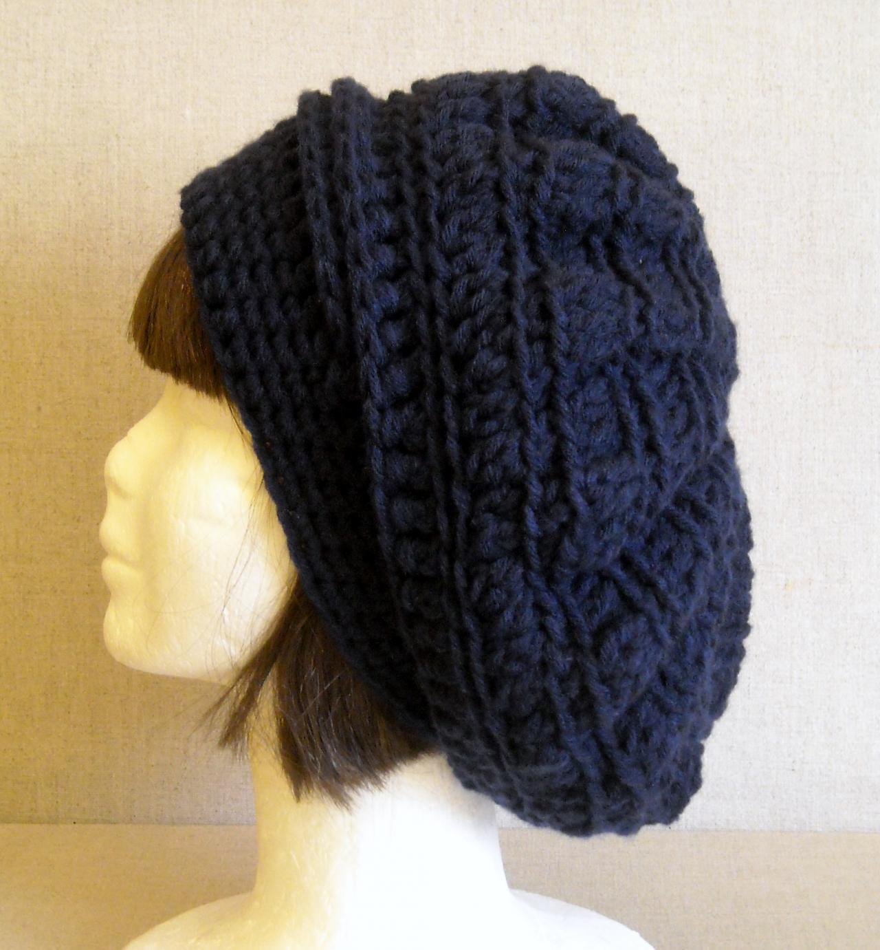 Slouchy Beret Hat Oversized Baby Wool Blend